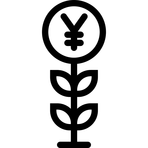 Growth investment plant currency icon