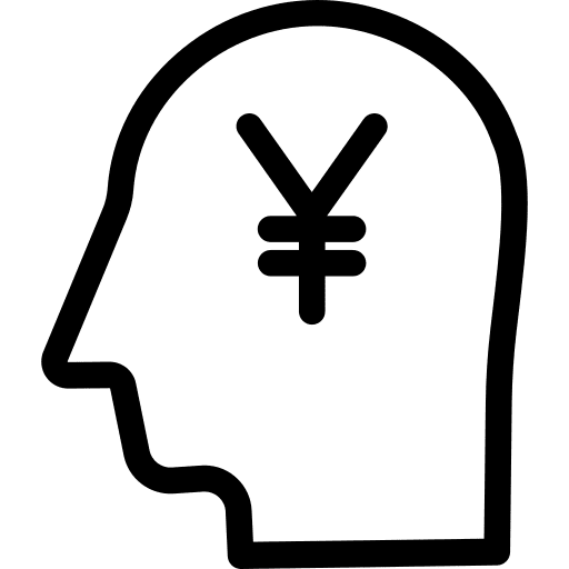 Head yen head business and finance icon