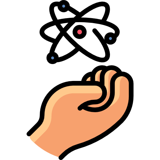 Hand physics atom shapes icon Hand physics atom shapes icon