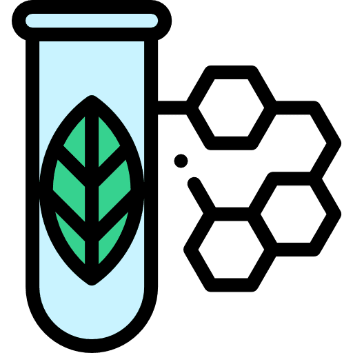 Biotechnology cells leaves nature icon