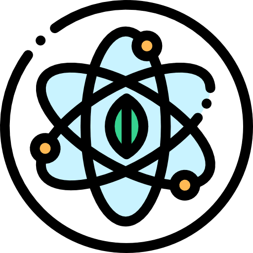 Science atomic atom physics icon Science atomic atom physics icon