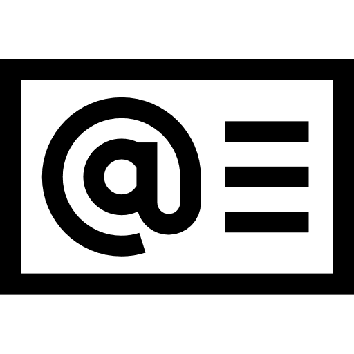 Email text lines card business card icon Email text lines card business card icon