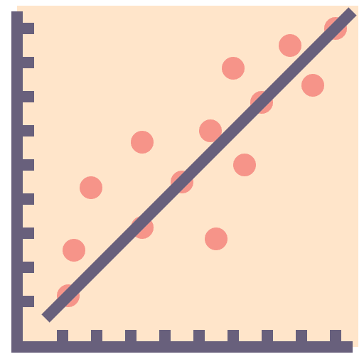 Linear regression graph analytics linear regression icon
