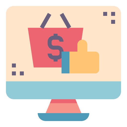 Online shopping dollar online shopping monitor icon Online shopping dollar online shopping monitor icon