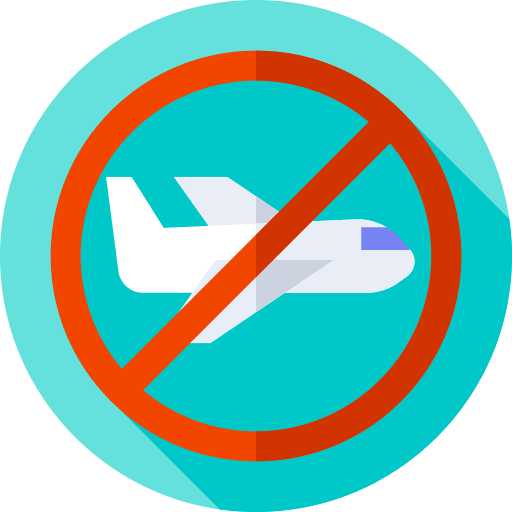No flight airplane flying sign icon