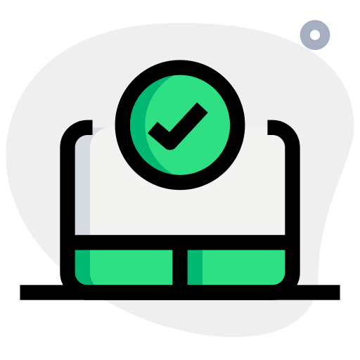 Trackpad tick mark left verified icon