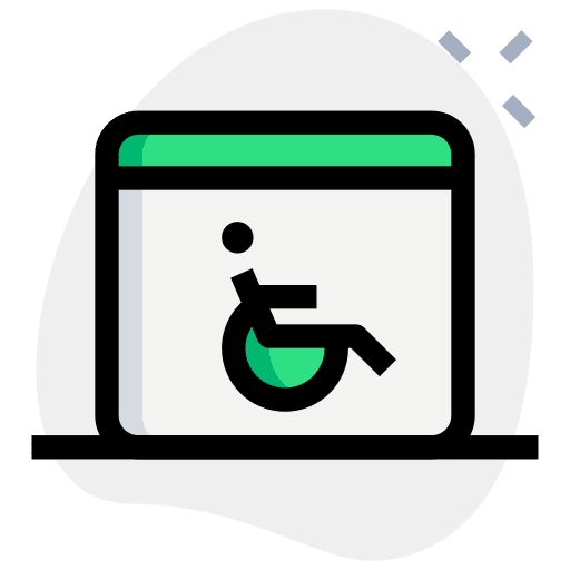 Web page wheelchair web page handicapped icon