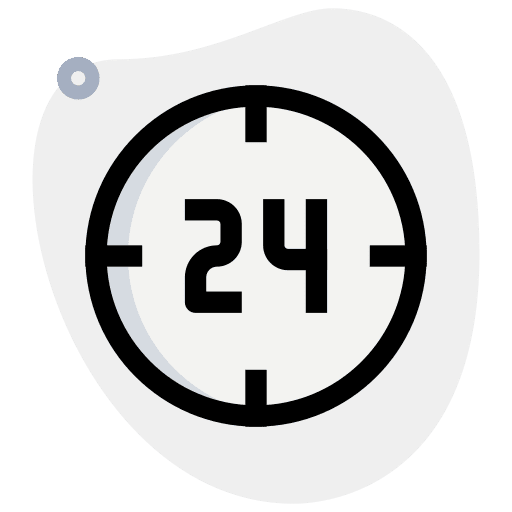 24 hours help 24 hours phone call icon