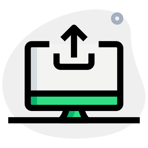 File upload transfer data export computer icon