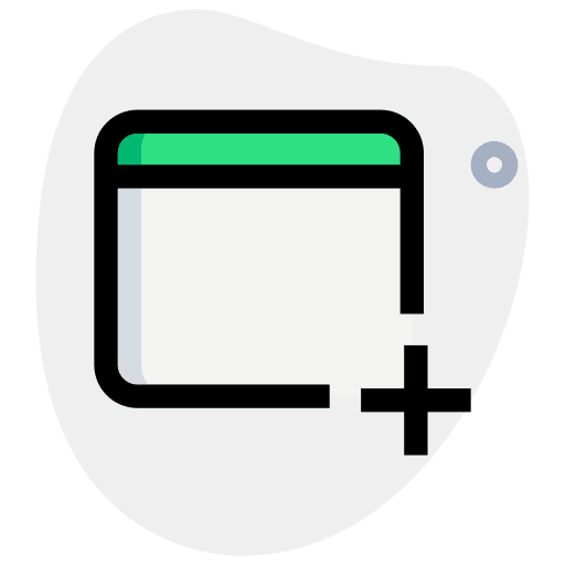 Internet browser tab new window icon