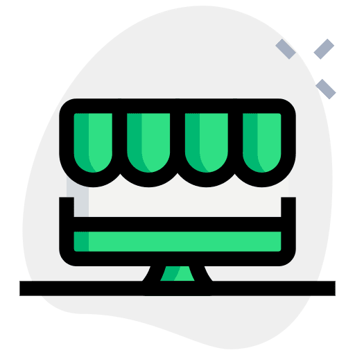 E-commerce computer online store commerce and shopping icon