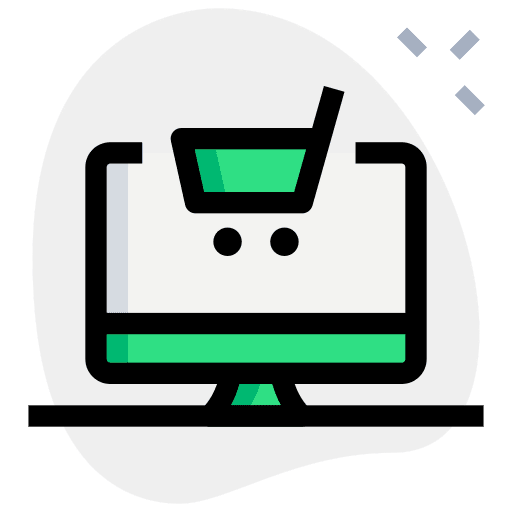 Online shopping seo and web online shopping commerce and shopping icon