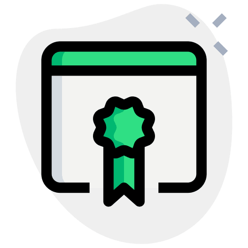 Web development certificate winner quality icon