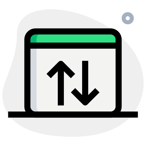 Web website synchronize arrow up icon
