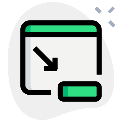Webpage arrow tab minimize icon