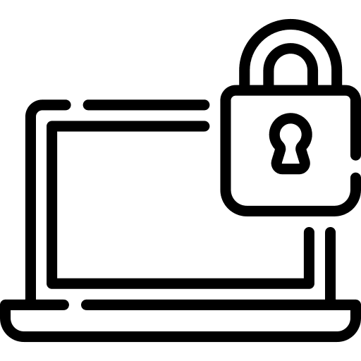 Laptop online virus safety icon