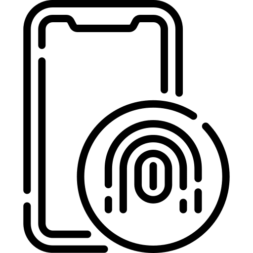 Fingerprint smartphone authentication communications icon Fingerprint smartphone authentication communications icon