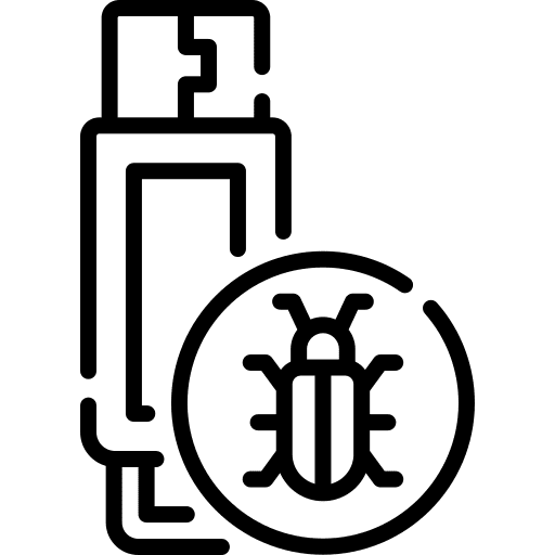 Flash drive network bug hacker icon Flash drive network bug hacker icon