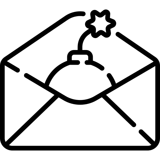 Mail warning virus notification icon Mail warning virus notification icon