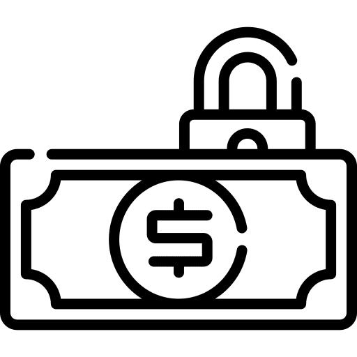 Padlock security bill cash icon Padlock security bill cash icon