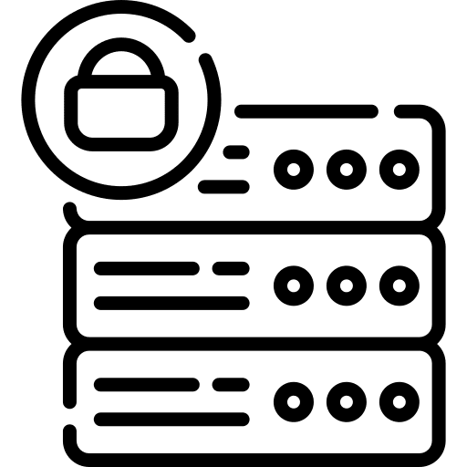 Server security lock padlock icon Server security lock padlock icon