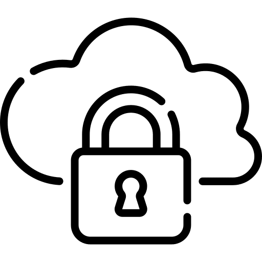 Cloud storage security multimedia cloud computing icon Cloud storage security multimedia cloud computing icon