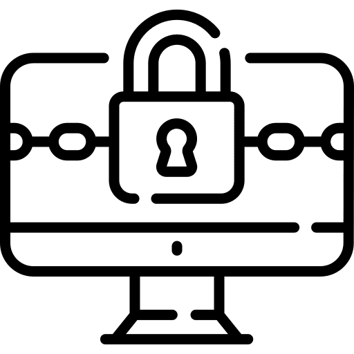 Computer electronics padlock monitor icon Computer electronics padlock monitor icon