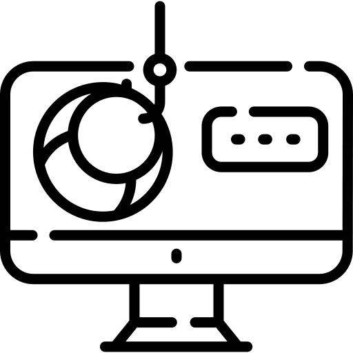 Computer multimedia phishing security icon Computer multimedia phishing security icon