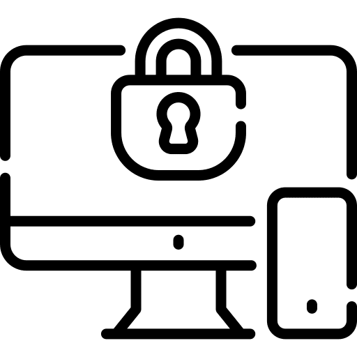 Computer padlock cyber security smartphone icon Computer padlock cyber security smartphone icon