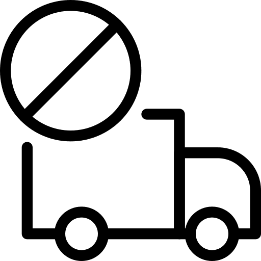 Blocked shipping transport parcel icon
