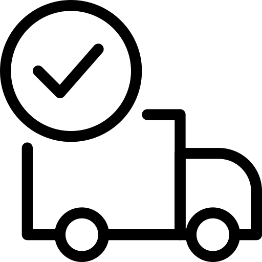 Checked delivery transportation truck icon