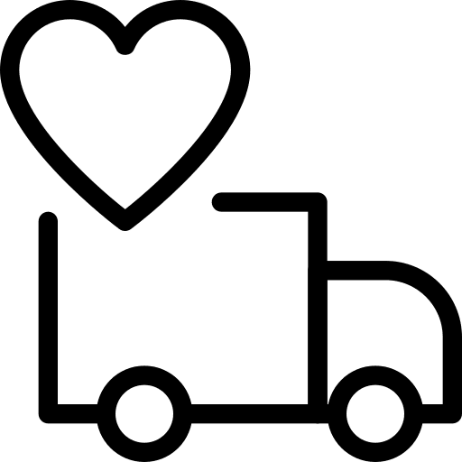 Heart truck heart transportation icon