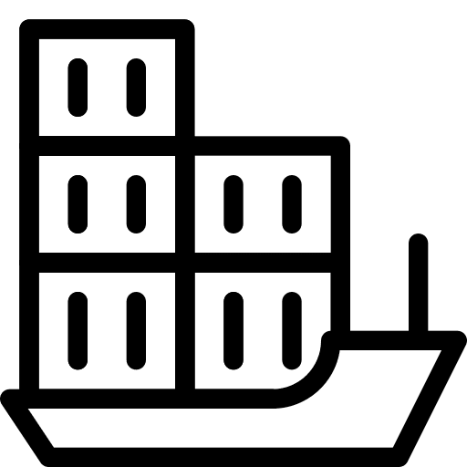 Cargo ship shipping transport logistics icon
