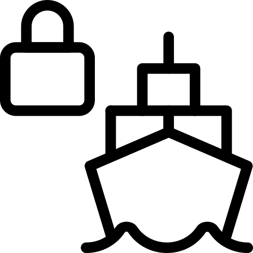 Locked shipping and delivery cargo locked icon