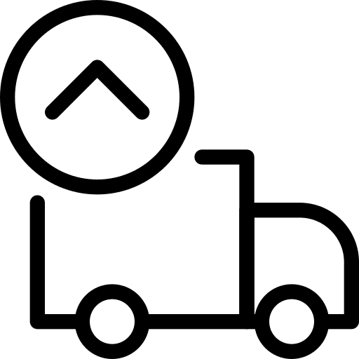 Up arrow truck shipment transportation icon