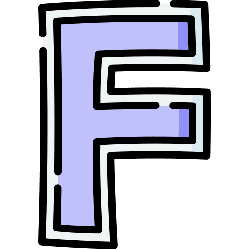 F letter f alphabet typographical icon