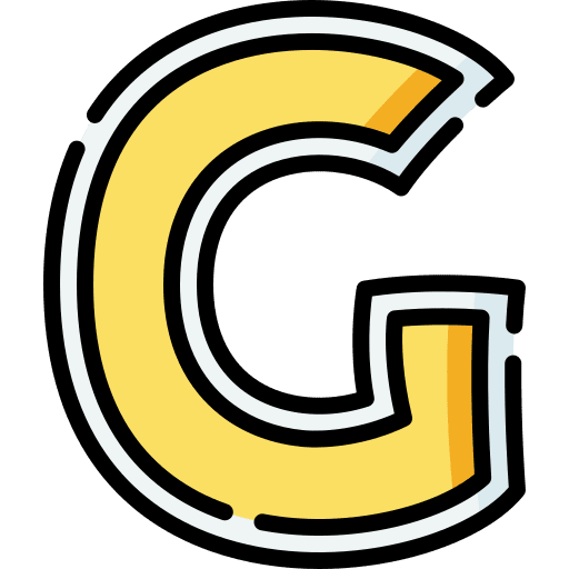 G g typographical writing icon