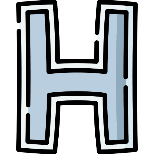 H typographical letter h writing icon
