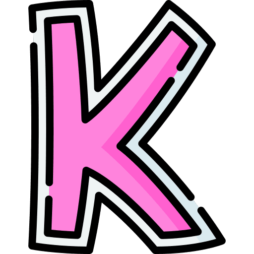 K typographical abecedary consonant icon K typographical abecedary consonant icon