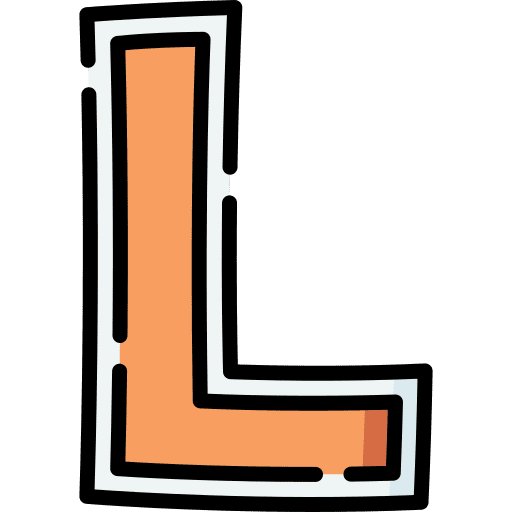 L typographical abecedary shapes icon L typographical abecedary shapes icon