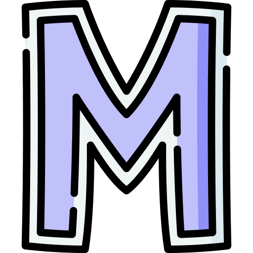 M consonant alphabet letter m icon M consonant alphabet letter m icon