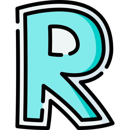 R r typographical alphabet icon R r typographical alphabet icon