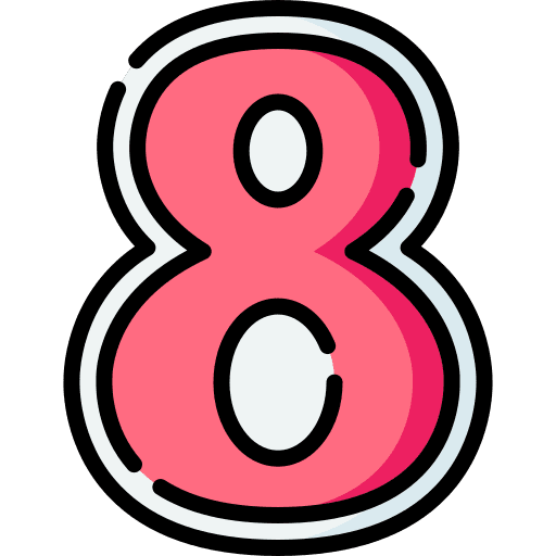 Eight interface buttons number icon Eight interface buttons number icon