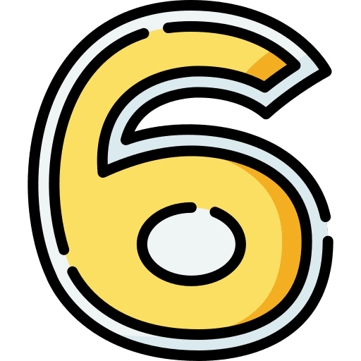 Six symbols interface number icon Six symbols interface number icon