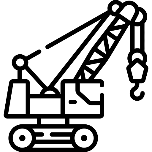 Crane construction transportation heavy vehicle icon
