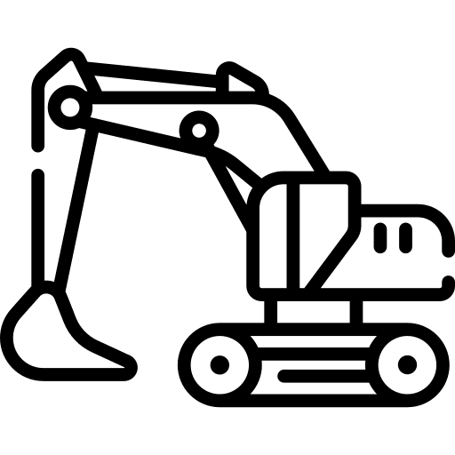 Excavator transport construction machine icon