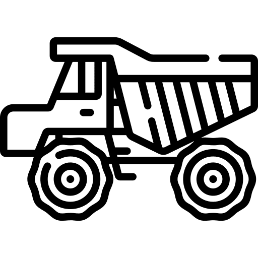 Dump truck transportation heavy vehicle dumper icon