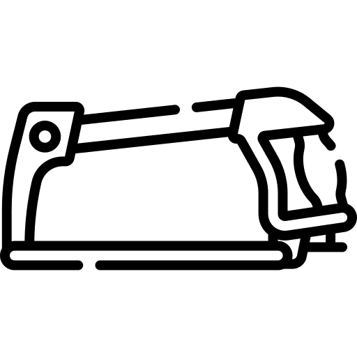 Hack saw work tool construction and tools improvement icon
