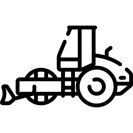 Road roller transportation heavy vehicle road roller icon