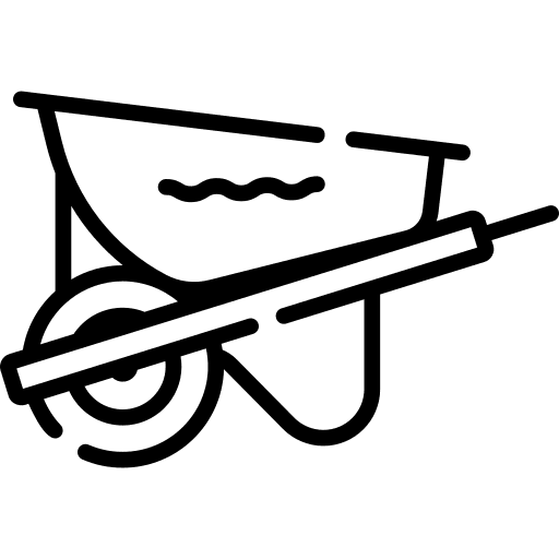 Wheelbarrow cart work tool farming icon